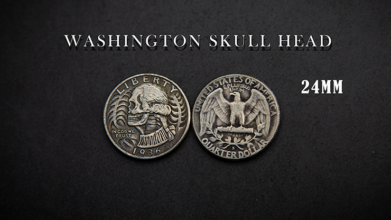 WASHINGTON SKULL HEAD COIN by Men Zi  Magic